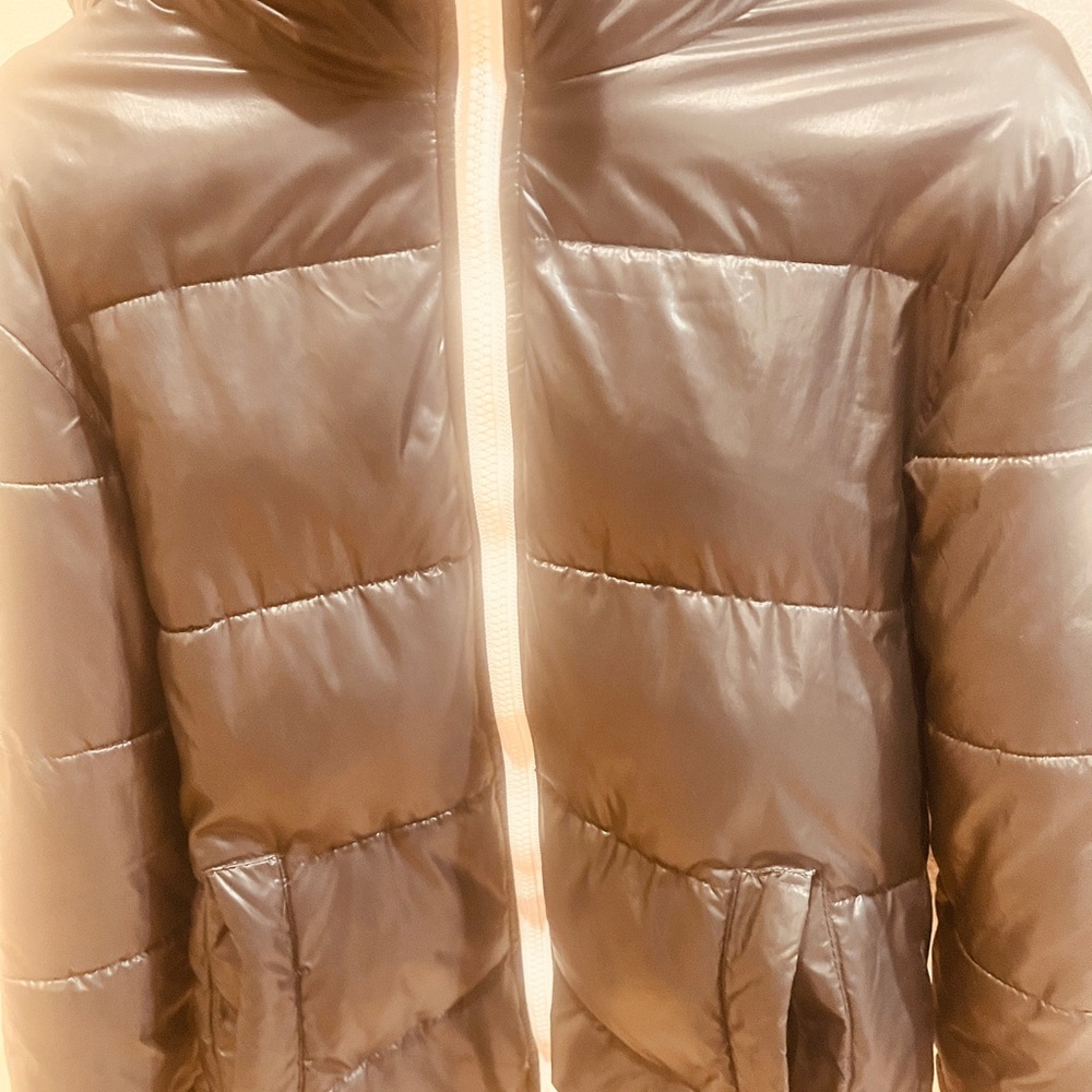 Michael Kors Black Puffer Jacket with white zipper